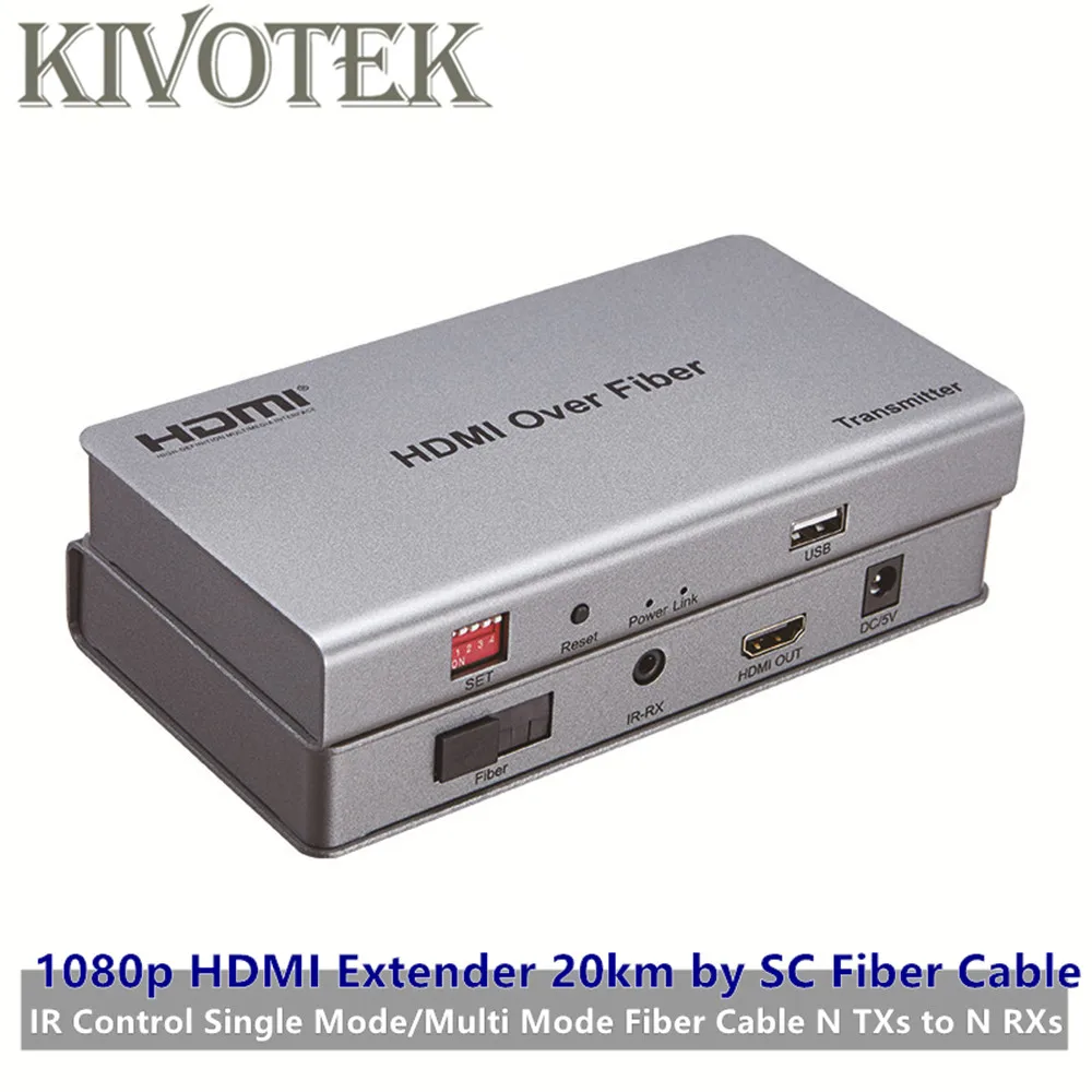 HDMI Extender Transceiver 20km Adapter by SC Fiber Cable, with IR, Signal Mode Fiber/Multi MODE Fiber, N TXs to N RXs Free Shipping