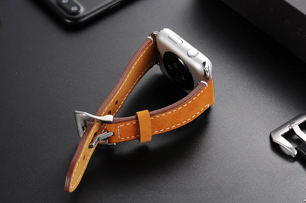 Натуральная кожа Смотреть band ремни для apple watch series 1 2 3 iwatch ремешки большой пряжкой