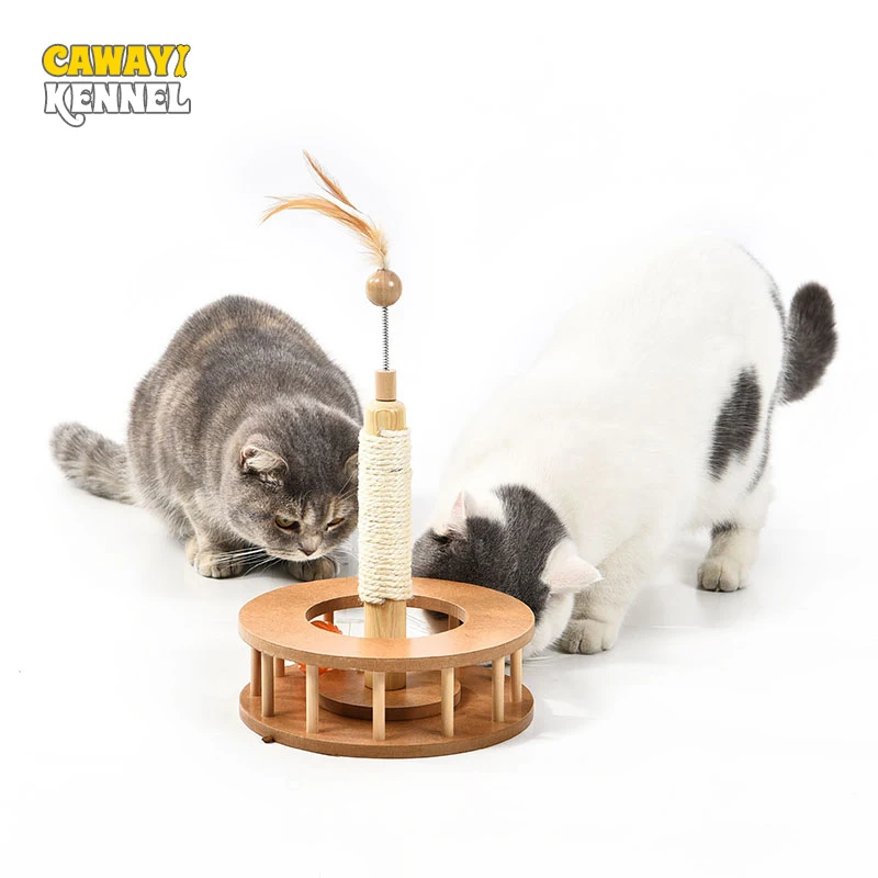 Стойка для кошек CAWAYI KENNEL деревянный стеллаж скалолазания Когтеточка игрушки