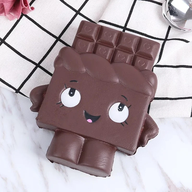 1Pcs kawaii Squishy Jumbo 12.5cm Face Chocolate Squeeze Slow Rising Charms Toys Phone Strap Squishi Kid Juguetes | Мобильные