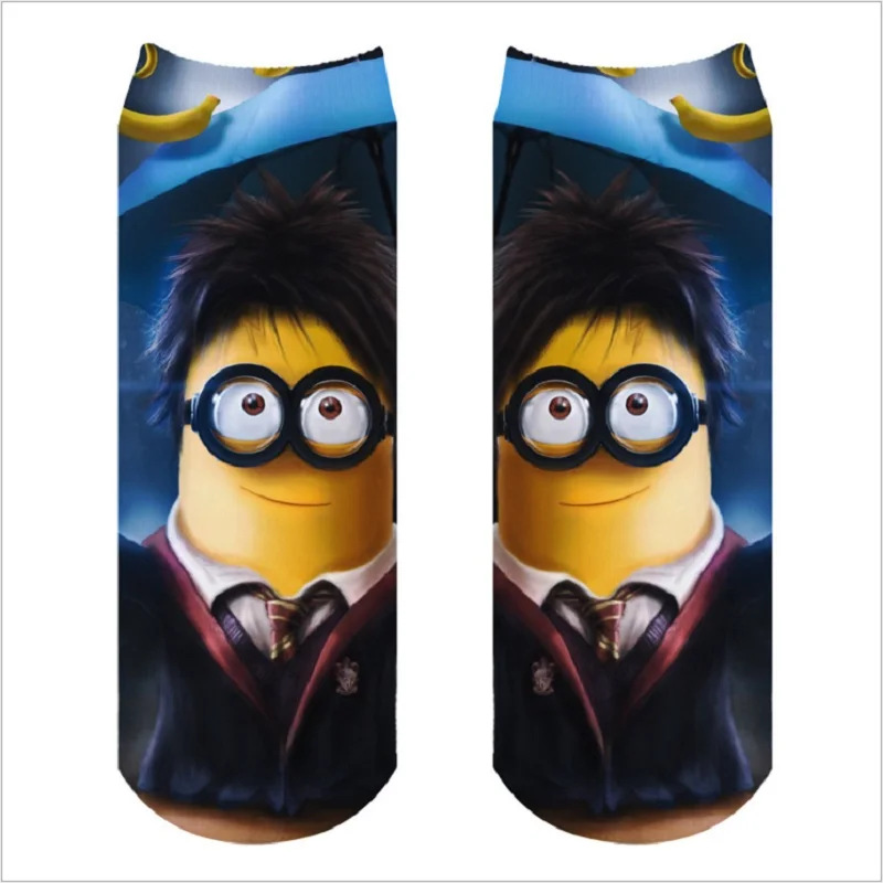 Женские с рисунком миньонов узор трубки Смешные Новинка Носки Цифровой 3d принт