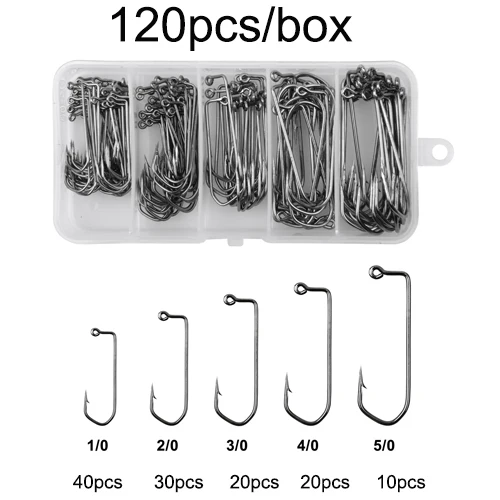 120pcs-box 120 шт./кор. удлиненное Абердин джиг рыболовный крючок из высокоуглеродистой Сталь сгибается на 90 градусов морская Мормышка, крючки, станок и - Цвет: 120pcs-box