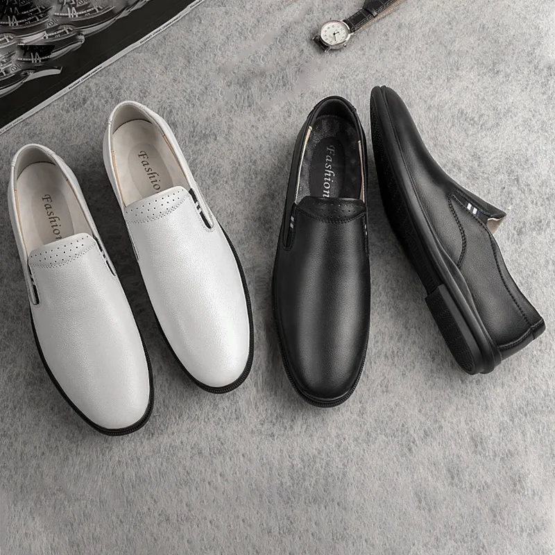 Повседневные кожаные туфли GOODRSSON мужские Модные из воловьей кожи первого слоя