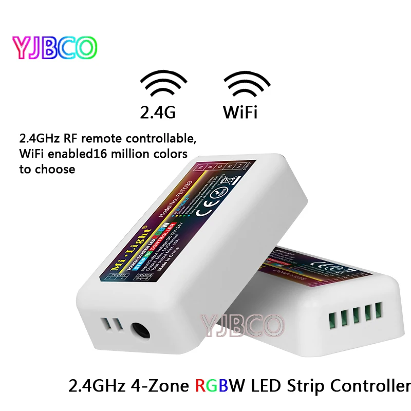 Miboxer FUT038 4-Zone 2.4G RF Wireless  LED Dimmer Controller WiFi Compatible for 5050 3528 RGBW RGB RGBWW Strip Light Dimmer