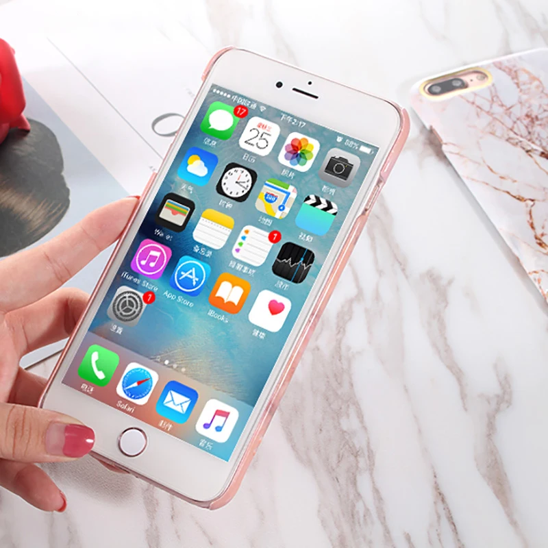 Чехол для телефона с принтом из розового золота и мрамора для iphone XS Max XR, Твердый чехол из поликарбоната для iphone X, 6, 6 s, 7, 8 Plus, чехол
