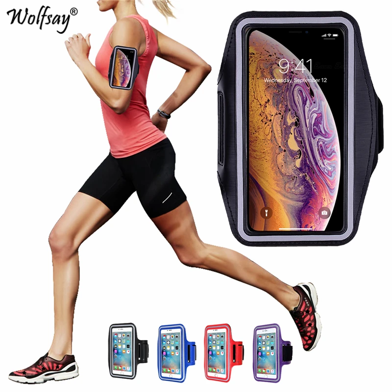 Wolfsay 5 7 6 3 &quotспортивная сумка для спортзала чехол iPhone XS Samsung A7 2018 Huawei P20 Lite Беговая