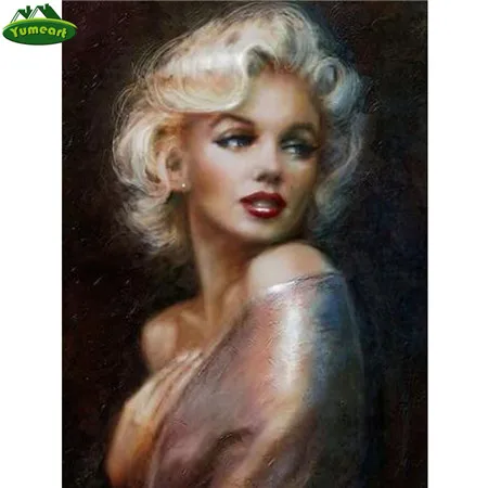 5902121 YUMEART 5D Square Diamond Painting Marilyn Monroe Diamond Embroidery Star Picture of Rhinestones Home Decoration Beautiful Women - Цвет: 5902121