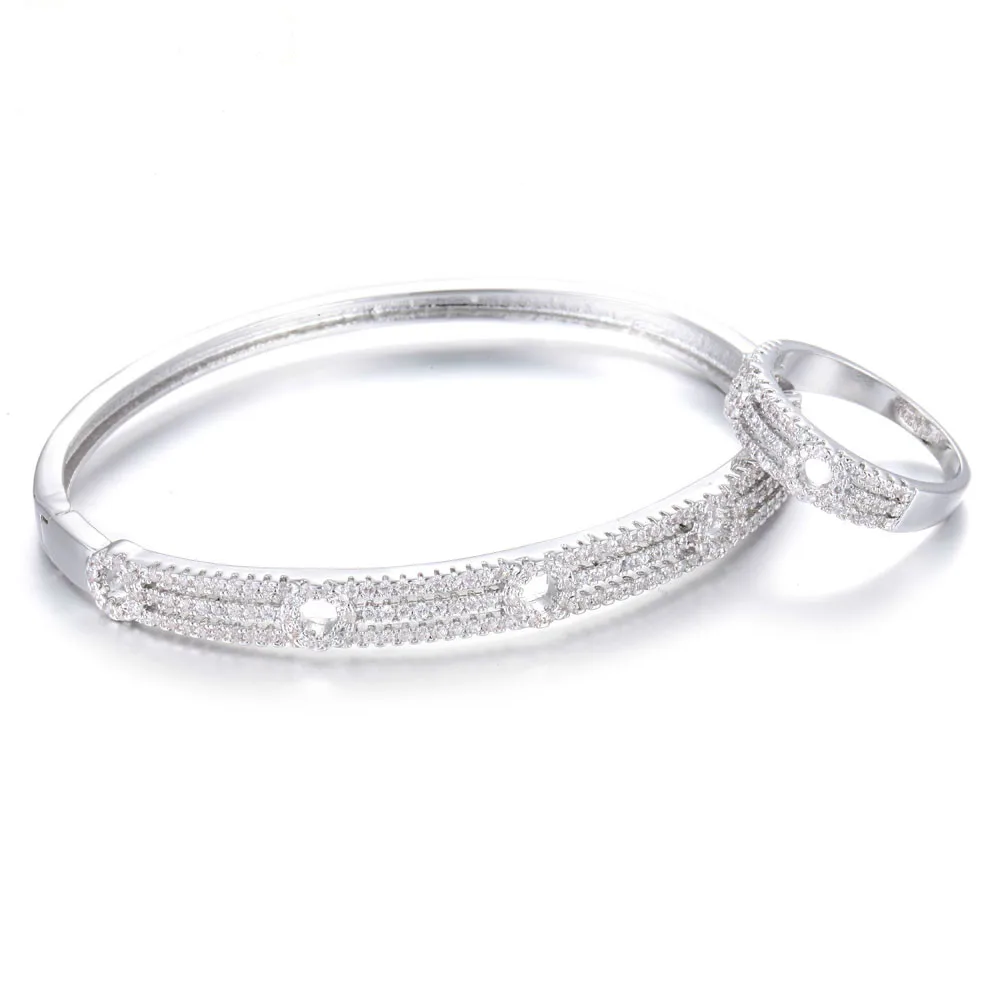 2018 классический кубический циркон браслет и кольца для браслетов ювелирный