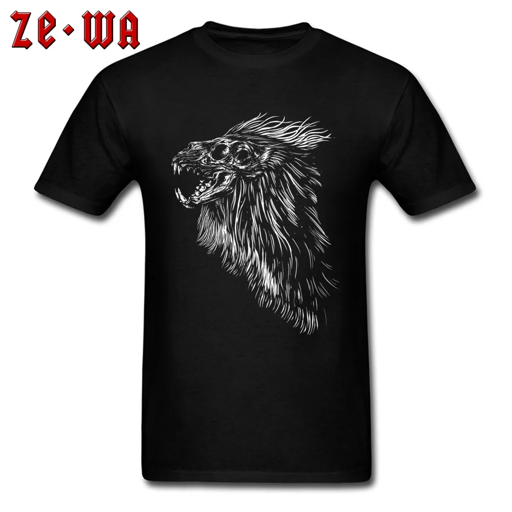 

Lion Skull T-shirts Man Retro Black Tshirt Hip Hop Simple Style Short Sleeve Cotton Tops Shirts Europe Tee Shirt Men Father Day