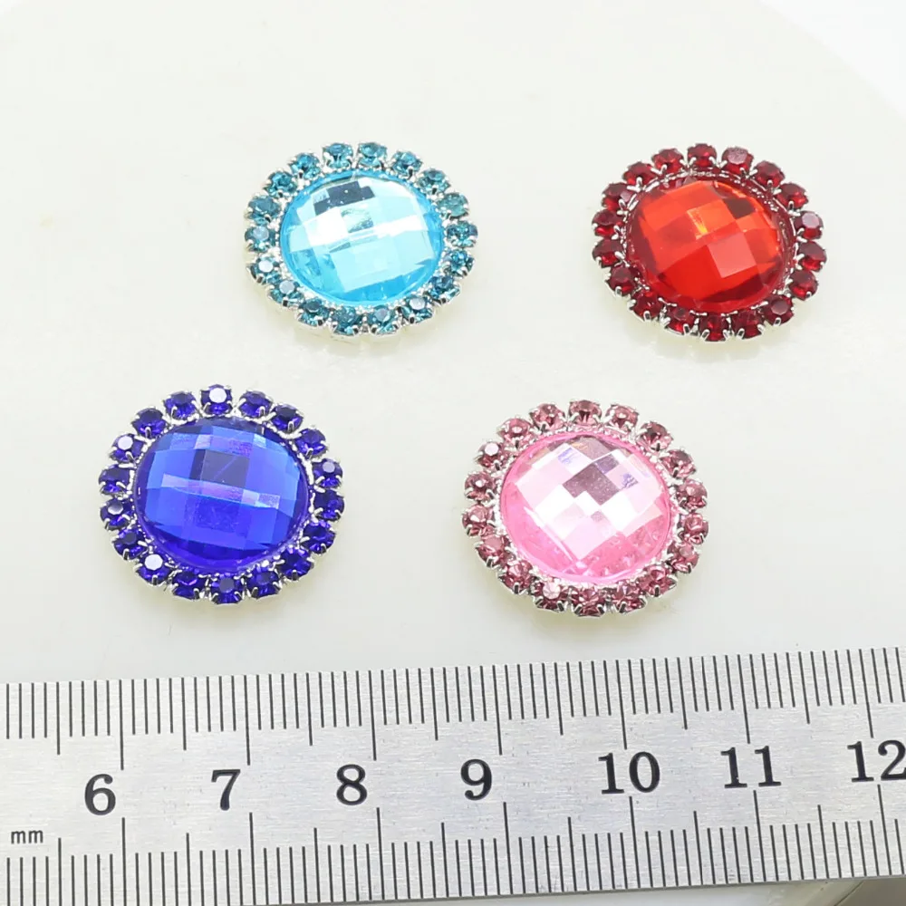 10 шт./лот 20 мм в диаметре различные Цвет Алмазный Кнопка искусственного кристалла