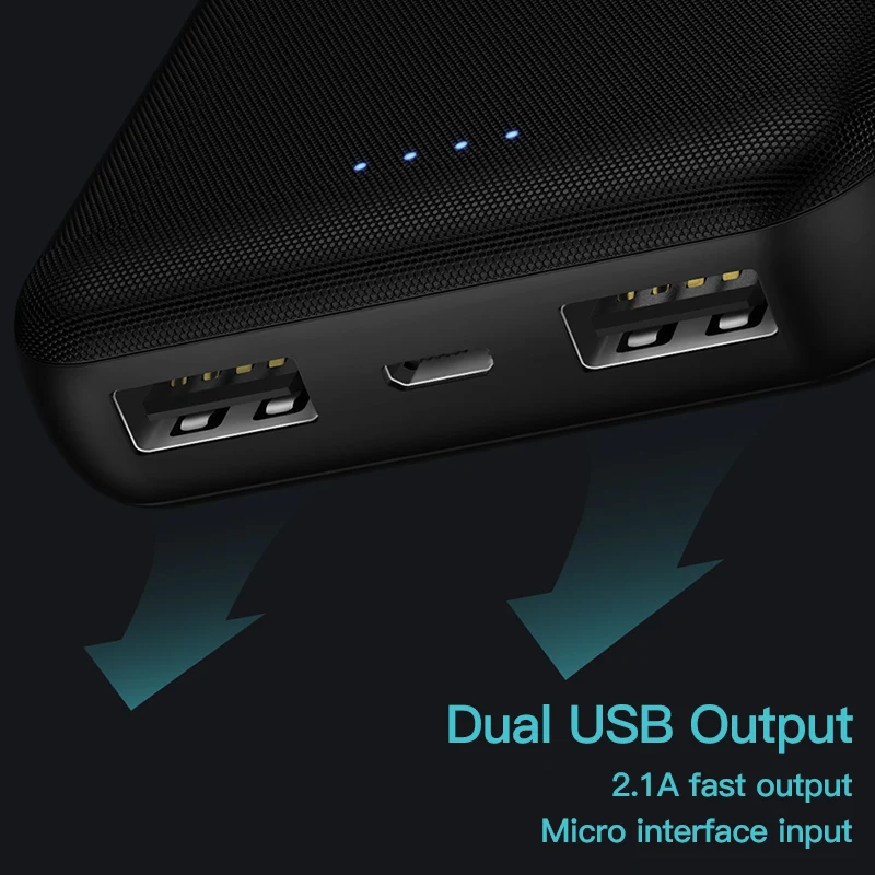 KUULAA Power Bank 10000 мАч Портативное зарядное устройство Dual USB Mini Внешнее для Xiaomi Mi 8 PoverBank
