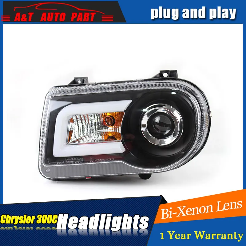 

Auto part Style LED Head Lamp for Chrysler 300C led headlights 2005-2012 for 300C drl H7 hid Bi-Xenon Lens angel eye low beam