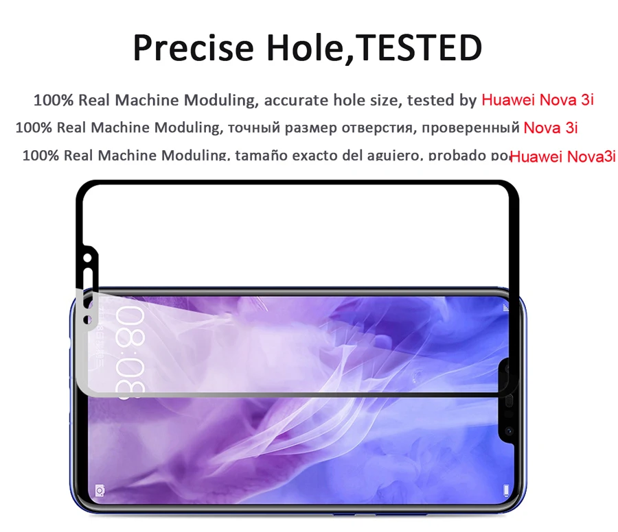 2.5D 9H закаленное стекло премиум класса для Huawei Nova 3i полное покрытие Защитная