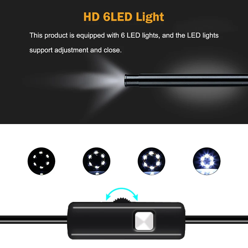 Эндоскоп для чистки ушей USB HD визуальная ложка 5 мм мини камера ПК Бороскоп