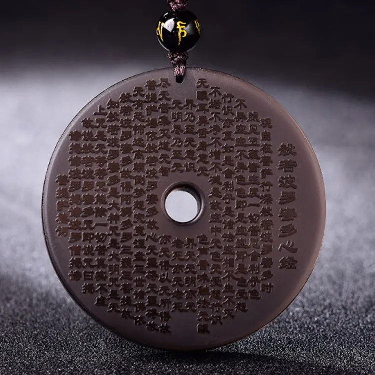 Drop Shipping Men Necklace Pendant Natural Ice Black Obsidian Prajna Paramita Camel Heart Gift For Fashion Jewelry | Украшения и