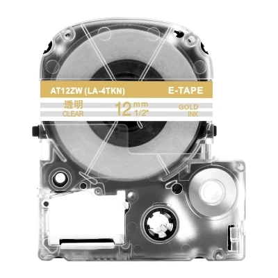 Gold on Clear Labelife SC12Y черный на желтом совместимый Epson Labelworks LW-300 Картридж Ленты для маркировки этикеток производитель ленты заправка картриджа 12 мм x 8 м - Цвет: Gold on Clear
