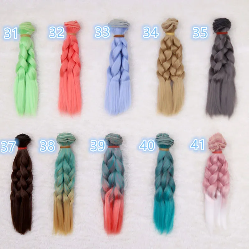 15 см/25 см куклы парики 1/3 1/4 1/6 BJD SD chole DIY кукла римская коса волос градиент цвета