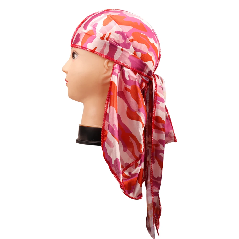 Аксессуары для волос, камуфляжные банданы Durag, повязка на голову, шапки для мужчин и женщин, длинный хвост, Пиратская шапка, волнистая, Ду ДУ, раг, тюрбан, головной убор