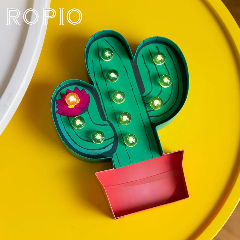 Светодиодный ночник ROPIO 3D в виде кактуса картонный шатер неосветильник