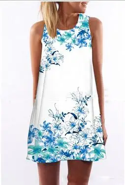 Drop 2017 Горячее предложение Новые разноцветные платья без рукавов с цветочным