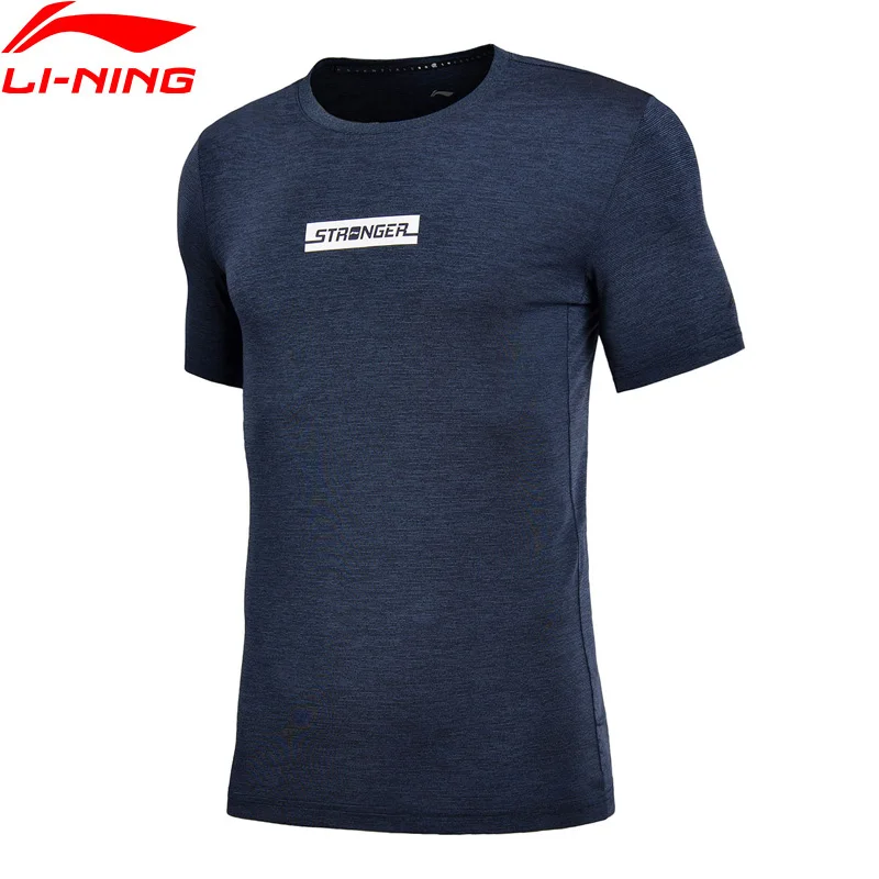 Мужские футболки для тренировок Li-Ning, 88% полиэфир, 12% спандекс, дышащая подкладка, удобная спортивная футболка, Топы, ATSN091 CAMJ18