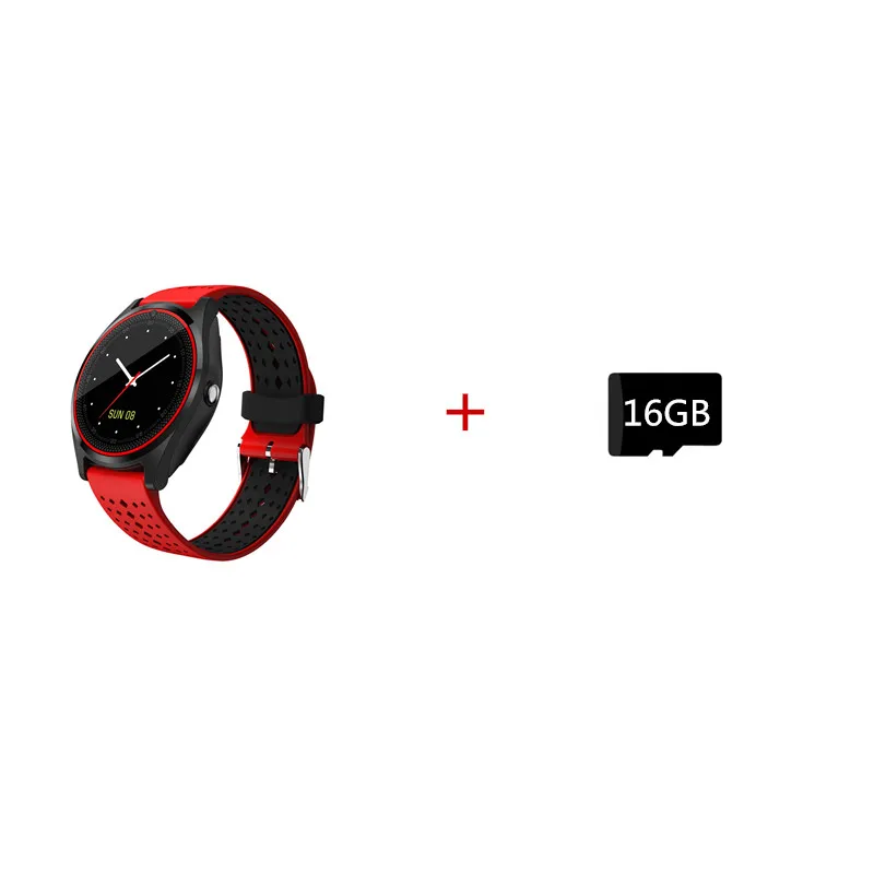 Red 16GB Круглые Смарт-часы с поддержкой камеры, Bluetooth, умные часы с sim-картой, наручные часы для мужчин, женщин, детей, беспроводные устройства - Цвет: Red 16GB