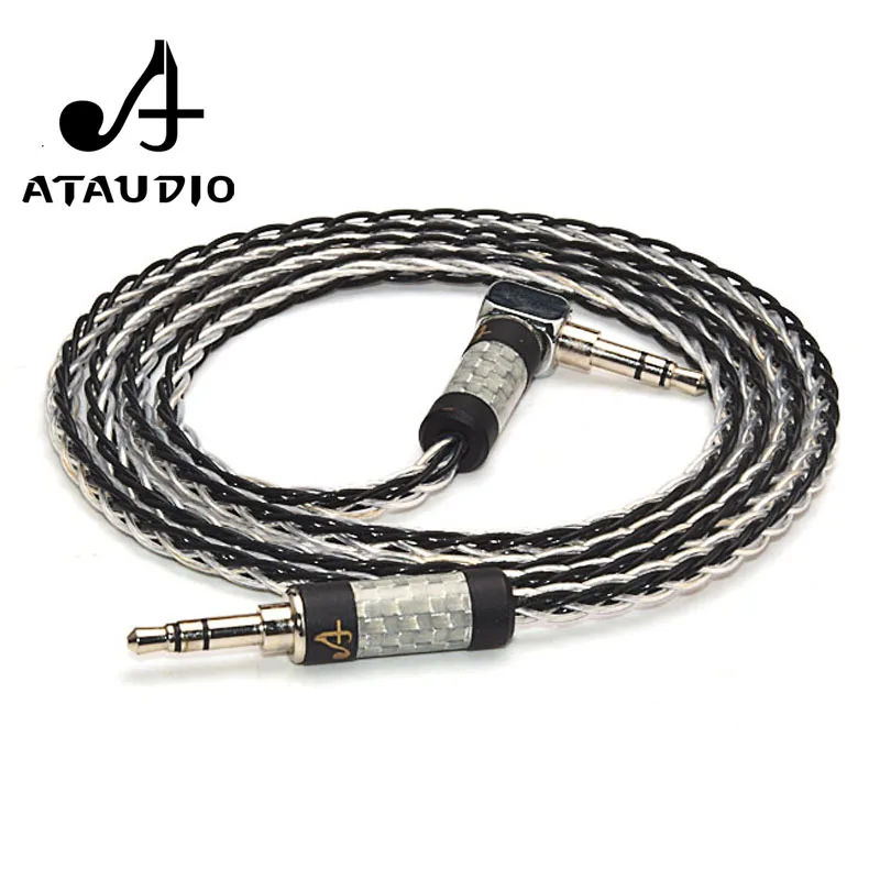 Hi Fi кабель ATAUDIO 3 5 мм end 7N OCC посеребренный аудиокабель с разъемом Aux|Кабели VGA| |