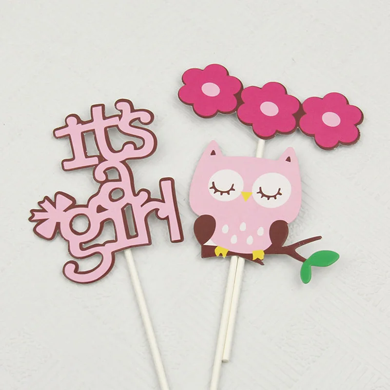 Это Топпер для кексов девочек новые розовые цветочные украшения девочек|Товары