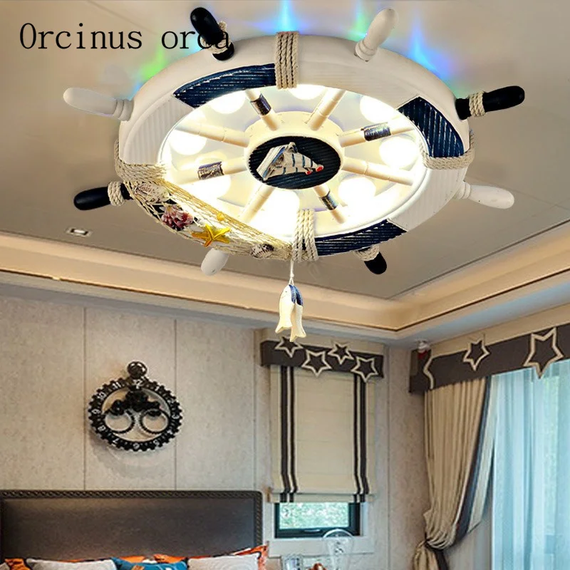 

Mediterranean rudder ceiling lamp children's room creative lighting personality cartoon boy girl bedroom children's lamp