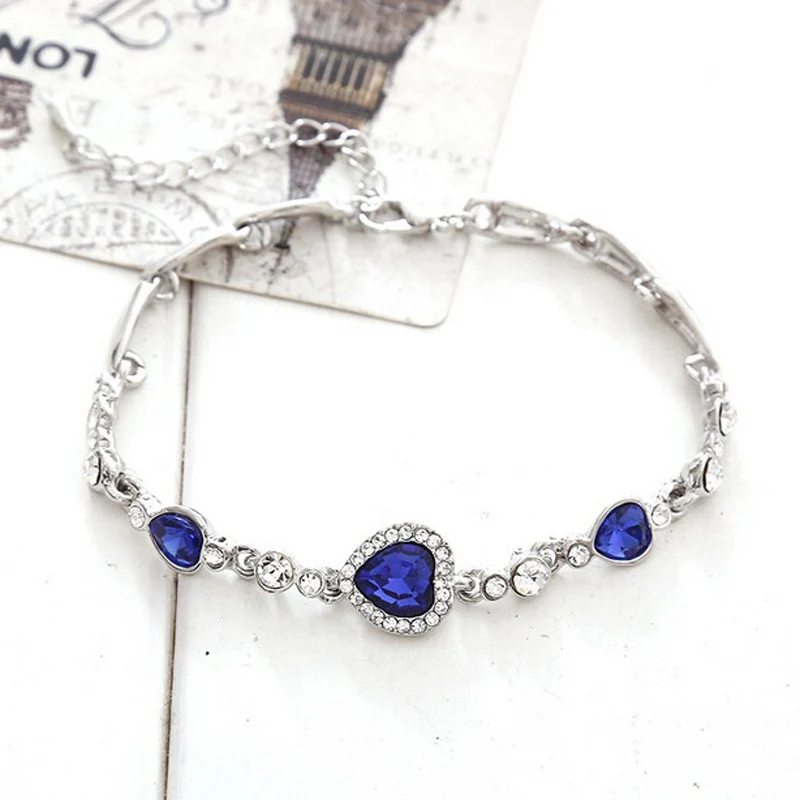 Titanic's Romantic Heart of Ocean Crystal Silver Plated Bracelet For Fashion People | Украшения и аксессуары