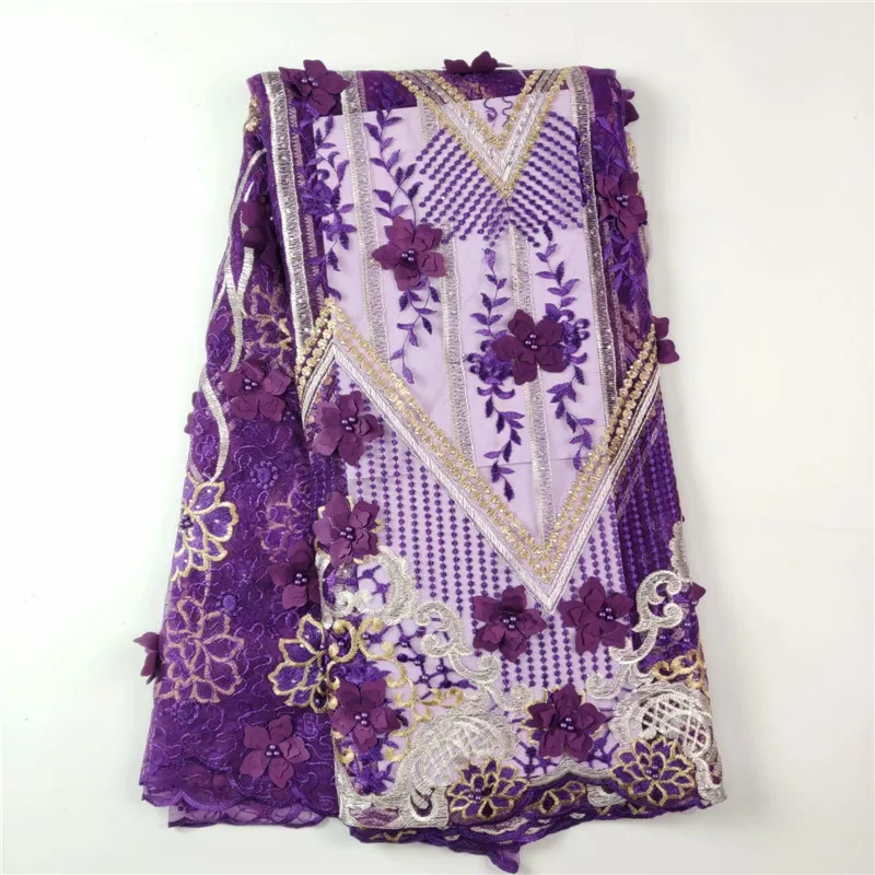 2018 Net Lace For African With Beads pink Fabrics Free Shipping 3D Applique Tulle Fabric whf111 | Дом и сад