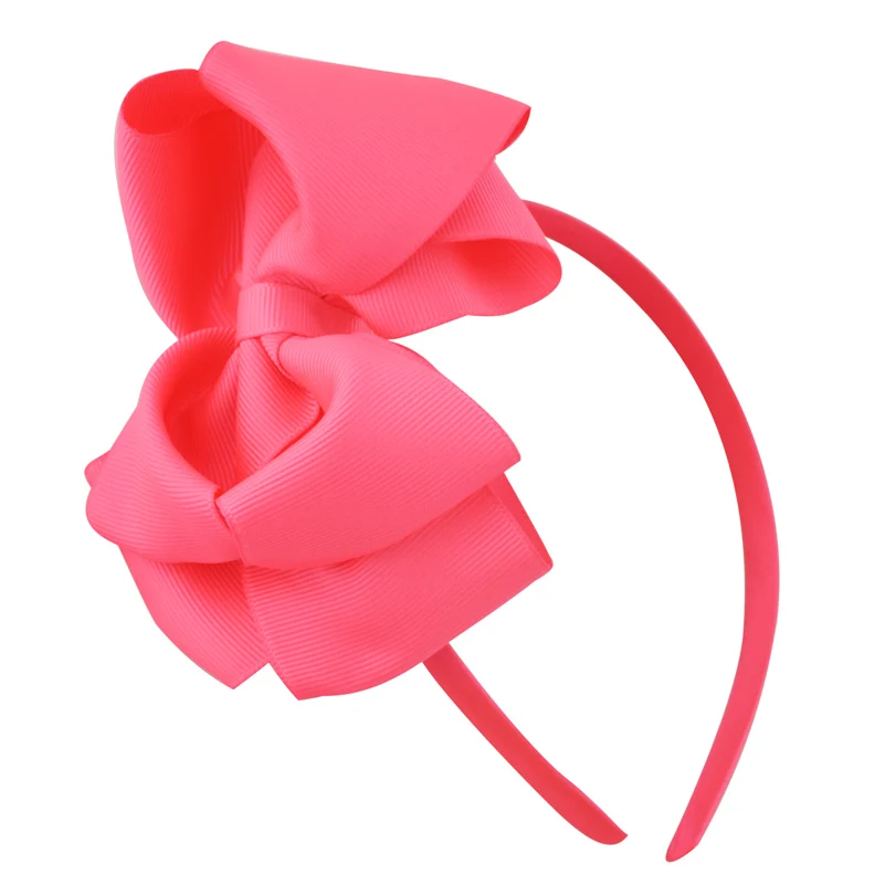 1 Pc Neon Grosgrain Ribbon Hairband Solid Color Bow Hair Band For Girl Kids Accessories | Детская одежда и обувь