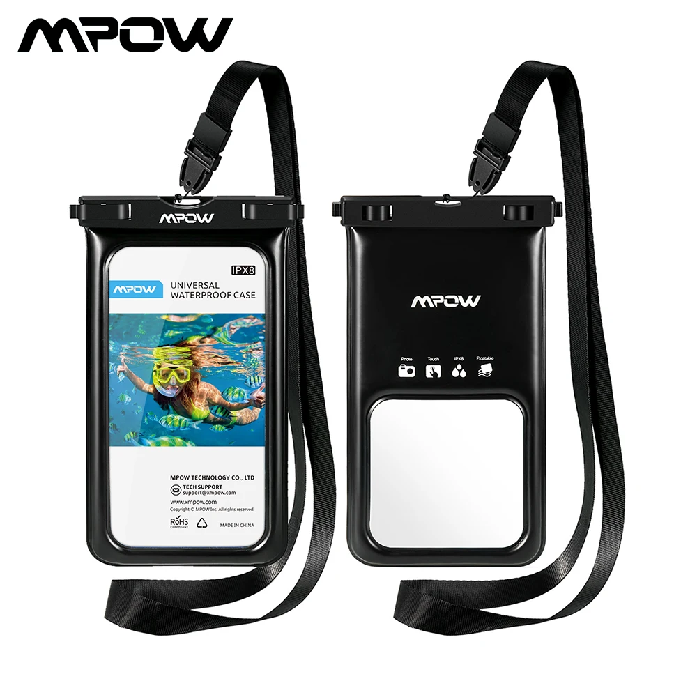 2 шт Mpow 6,5 дюймов IPX8 Водонепроницаемый Чехол универсальный чехол для телефона чехол сумка для Плавание для iphone 7/7 Plus/X/XR/6 huawei P20 Lite
