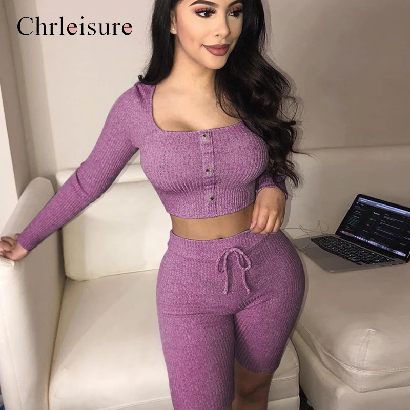 Chrleisure Женский комплект из двух предметов укороченный топ женские шорты