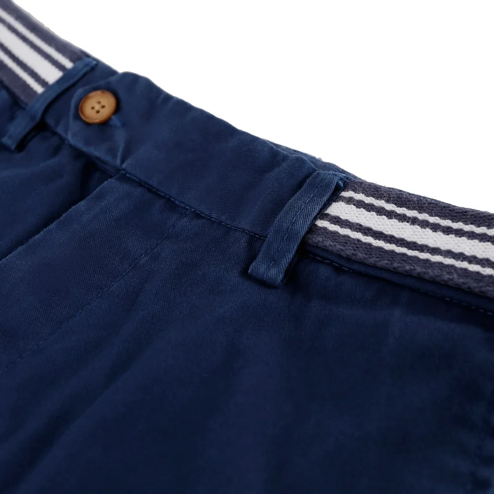 2017 Мужской ремень дизайн темно-синие летние по колено Шорты Брюки Модные