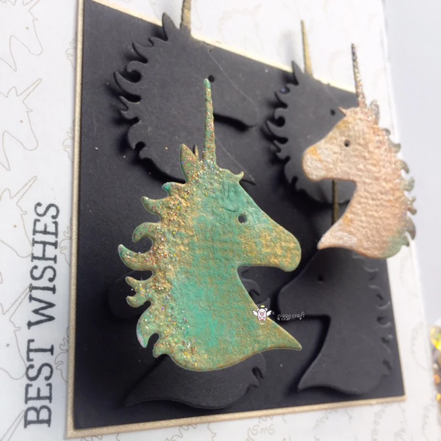Металлические Вырубные штампы форма для вырезания единорог карточка украшение