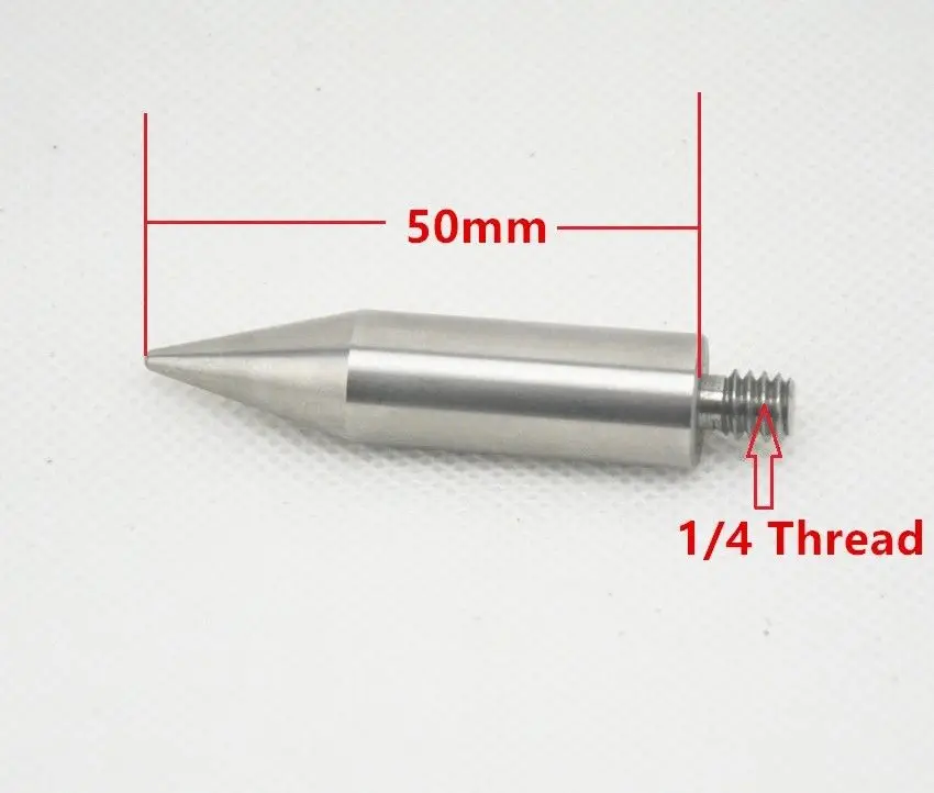

10 шт. новая Замена Призма из нержавеющей стали мини Полюс точка-1/4 "резьба, длина 50 мм. Мини призма острый полюс точка