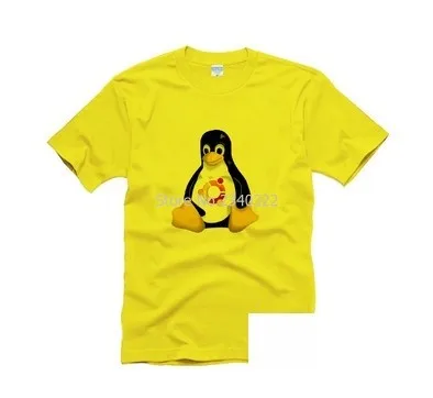 Новая операционная система UBUNTU Tux Linux футболка Пингвин мужская летняя хлопковая с