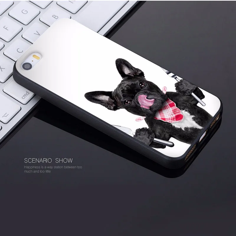 MaiYaCa Французский бульдог Coque Основа Чехол для iPhone 8 7 6 6 S Plus X XS XR XSMax 5 5S SE черный чехол для телефона чехол - Цвет: 4