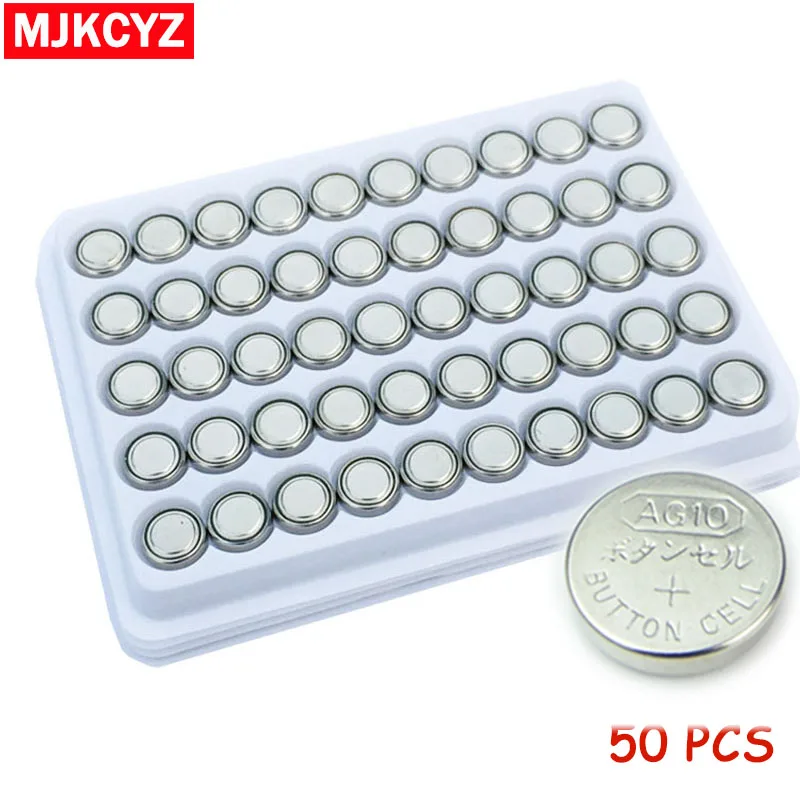 50 шт. AG10 LR1130 1130 SR1130 389A LR54 L1131 389A 1,5 в батарейка батарея MP3-плееры игрушки глюкозы в крови часы