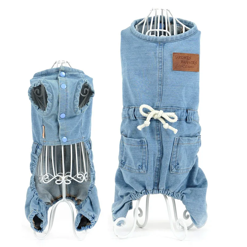 Джинсовое пальто для собак щенков джинсовая куртка брюки симпатичный комбинезон