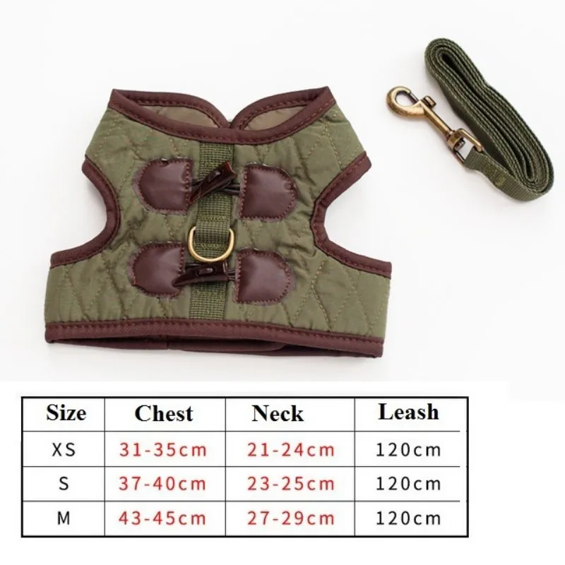 Dark Green Шлейка для собаки домашнего животного, уличная ходьба, поводок для домашних животных, джинсовый нагрудный жилет для домашних животных, Поводок для маленьких собак, поводок для собак, плюшевый поддон, 3 размера XS s m - Цвет: Dark Green