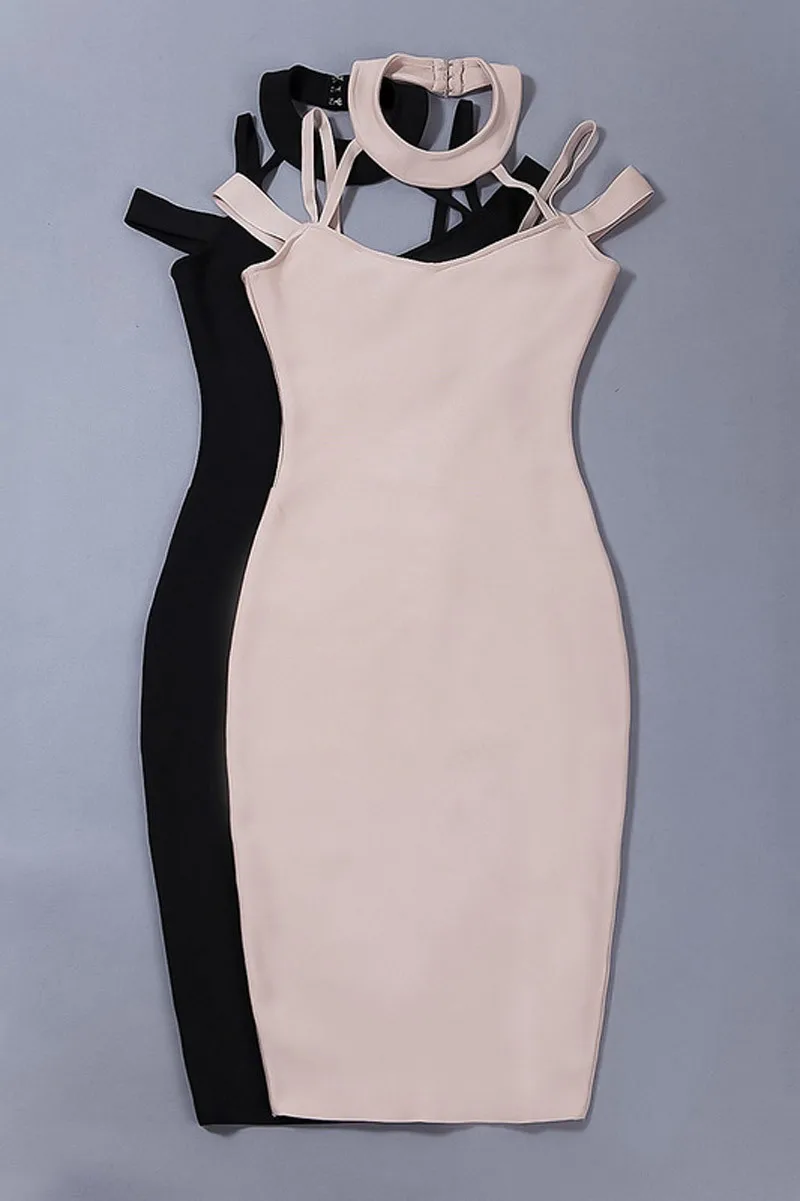 New Women Hollow Out V-Neck Sexy Bandage Dress 2018 Summer Style Fashion Spaghetti Strap Halter Party Rayon Hot Sale HL570 | Женская