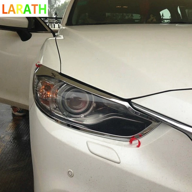 Для Mazda 6 Atenza 2013 3-го поколения ABS хромированные, для передних фар ободок для фары планки авто аксессуары 2 шт./компл