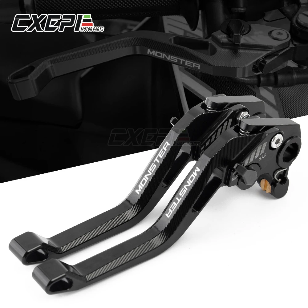 С логотипом MONSTER Motorcycle Brakes для DUCATI 696 796 695 620 400 ЧПУ Регулируемые тормоза рычаги