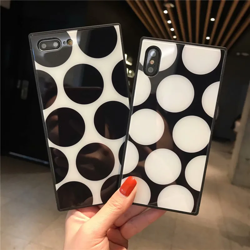 DIS чехол квадратное закаленное стекло для телефона iphone XS MAX XR X 8 7 6 6s plus Стильный