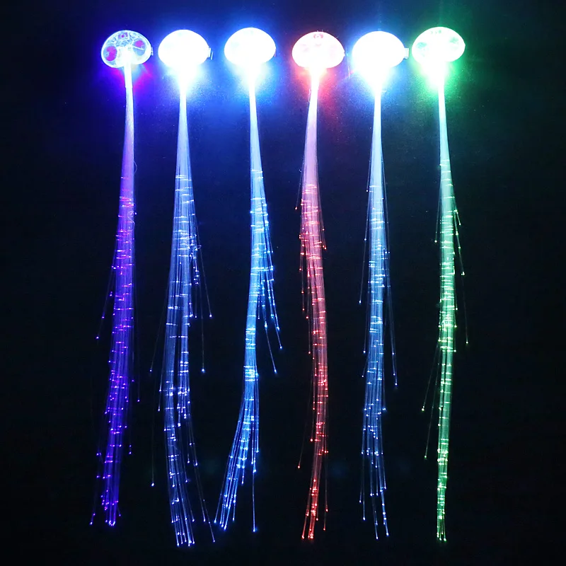 9PCS Colorful Bright Braid Nightlight Led Light-up Luminous Clip Hair Braids Halloween Gift Party Headwear | Дом и сад