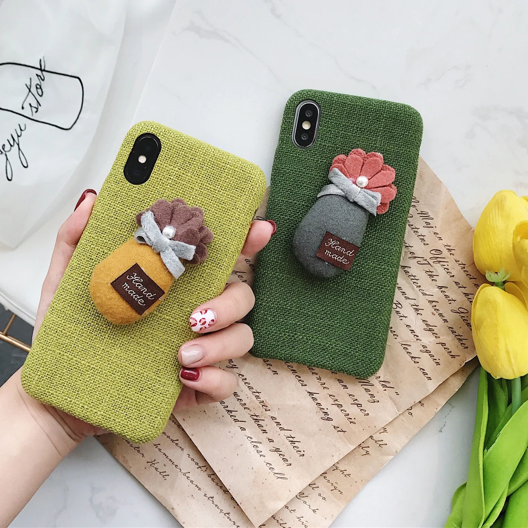 Зимний тканевый чехол для телефона с морковным цветочным рисунком iphone 7 plus 8 x s xsmax