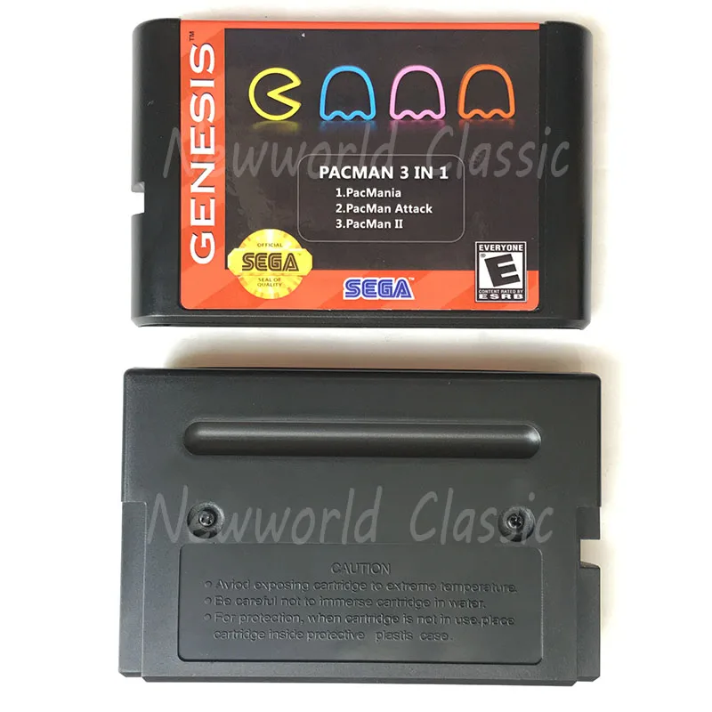 Pacman 3 в 1 коллекция с английским языком для 16-битной игры SEG GENESIS Mega Drive картриджей PAL