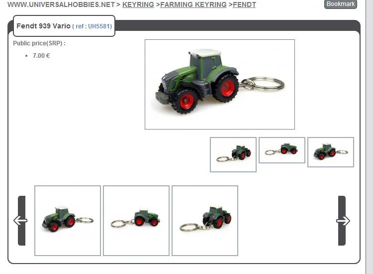 Персонализированные брелок Германия Fendt 939 модель трактора французский бренд